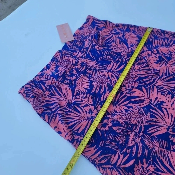 NWT AMANA Women's Floral Wrap Skirt Stretch Ruffle Pink Blue Elastic Waist sz L - Picture 9 of 9